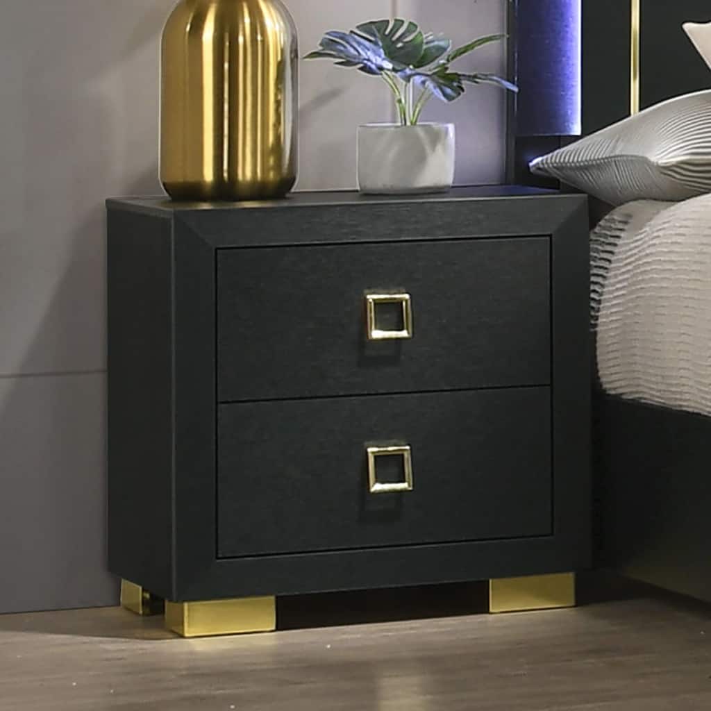 Chic Nightstand with Stylish Pulls and Advanced Construction for Bedroom Enhancement