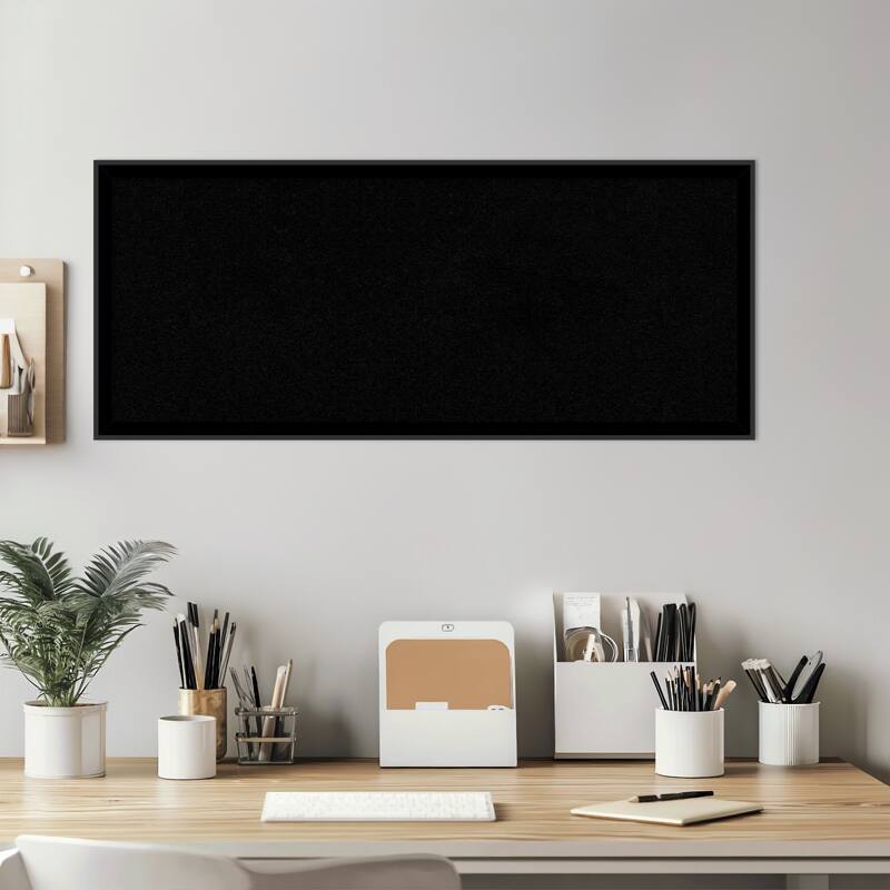 Incline Black Wood Framed Cork Board - Bulletin Board, Organization Board, Pin Board
