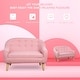 preview thumbnail 12 of 19, Qaba Kids Sofa Linen Fabric Wooden 2 Seat Armrest Children Chair Cozy