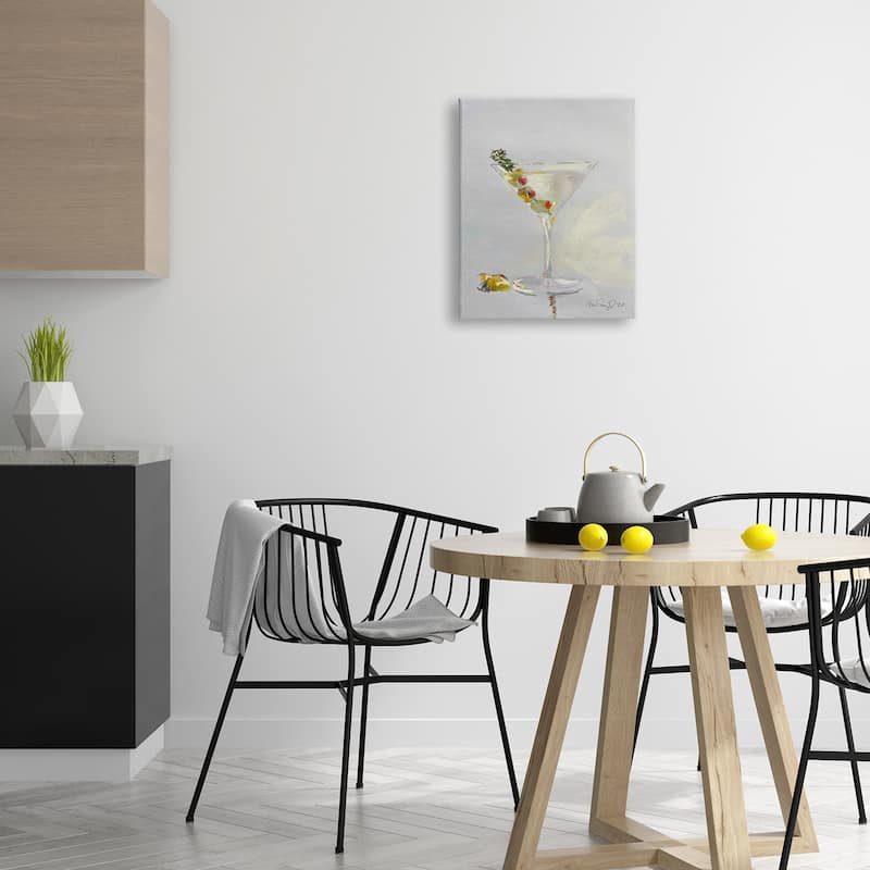 Stupell Olive Martini Glass Cocktail Bar Classic Style Canvas Wall Art