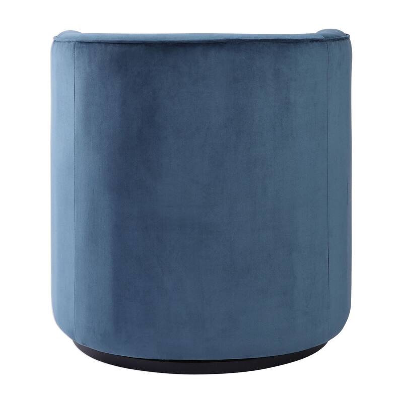 Uttermost Mallorie 28" Wide Mid-Century Modern Velvet Wood Frame - Ink Blue