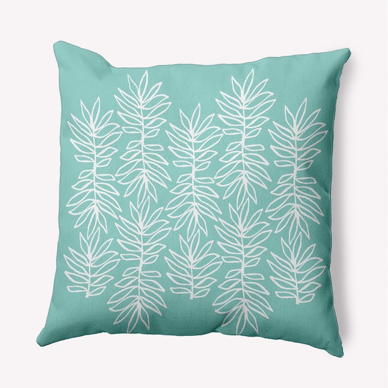 Leafy Branch Decorative Throw Pillow - 20" x 20" - Aqua