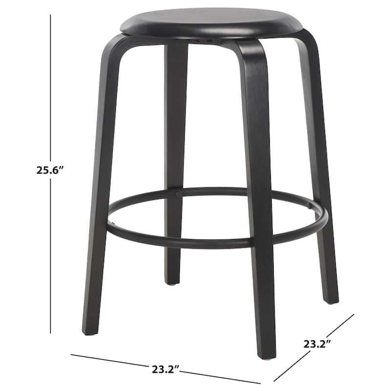 SAFAVIEH Home Luella 26-inch Counter Stool [SET of 2] - 23"Wx23"Dx26"H - Black/Black