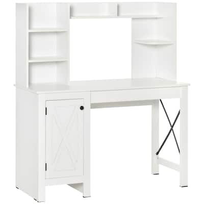 Solid and Stable,Farmhouse Computer Desk with Hutch and Cabinet,Home office Desk with Storage,for Study