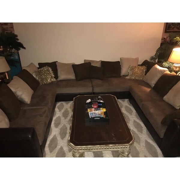 Signature Design By Ashley Masoli 2 Piece Mocha Corner Chaise And Sofa Sectional