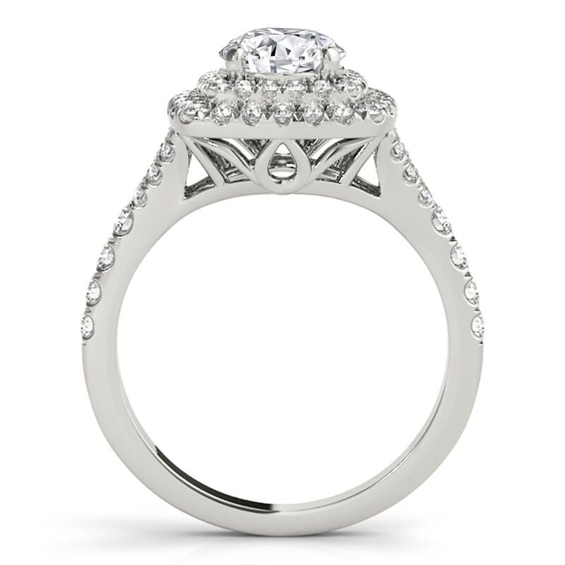 Auriya 14k-White Gold Lab Grown Round Diamond Halo Engagement Ring 0.50 to 5.00 ct. tw. (F-G VS)