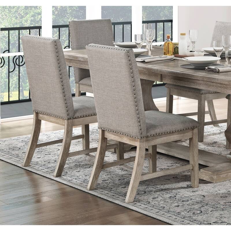 Traditional Dining Furniture Set Extendable Table Bench Side Chairs Wooden Rustic Style