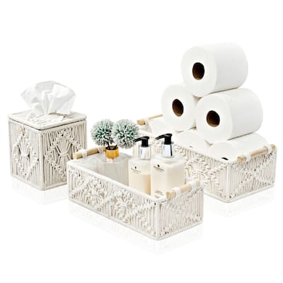 Sorbus Storage Wicker Baskets - Set of 3 - 13.5 x 6.75 x 4