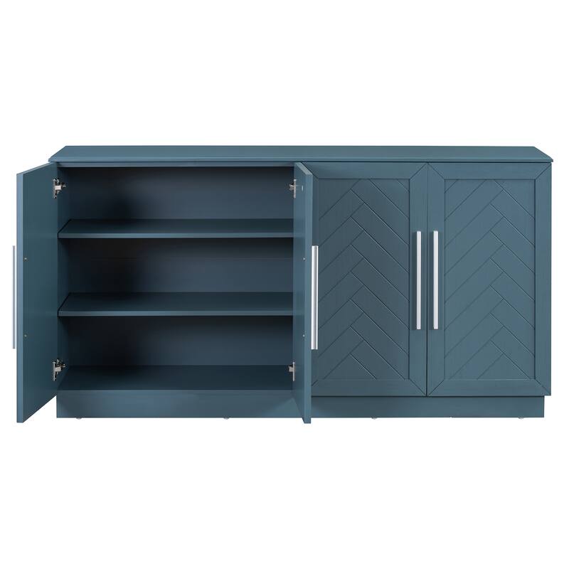 Rectangular Sideboard with 4 doors and metal handles