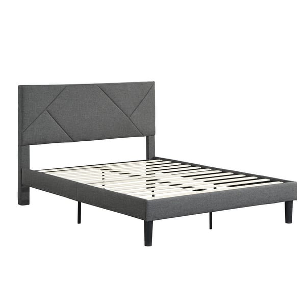 slide 2 of 6, Upholstered Platform Bed Frame with Headboard,Full Size,Queen Size