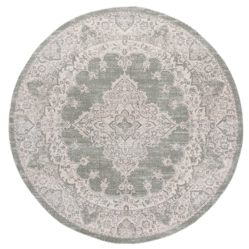 SAFAVIEH Harrison Dimitrija Transitional Rug - 6'7" Round - Green/Ivory