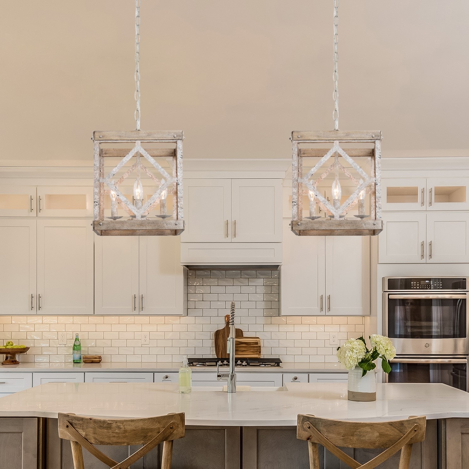 White sales lantern chandelier