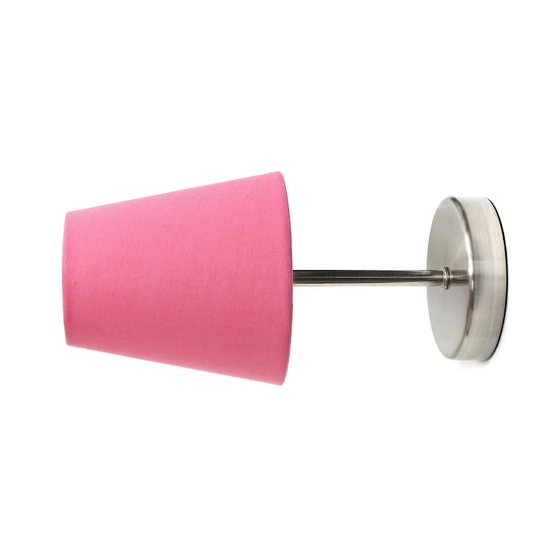 Stick Table Desk Lamp with Pink Tapered Shade - 10.5" - Sand Nickel