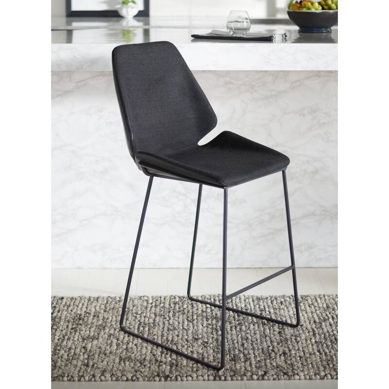 SAFAVIEH Kristlaug Modern 26-inch Counter Stool - 19.8" W x 22" L x 40" H - 20Wx22Dx40H - Black/Black