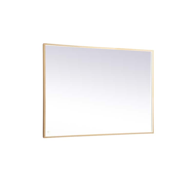 Indigo Home 42x60 inch LED mirror with adjustable color temperature - Brass