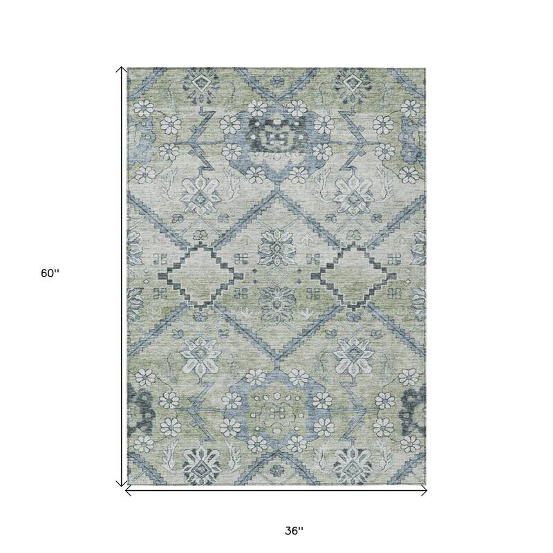 HomeRoots Floral Transitional Rectangle Outdoor Rug