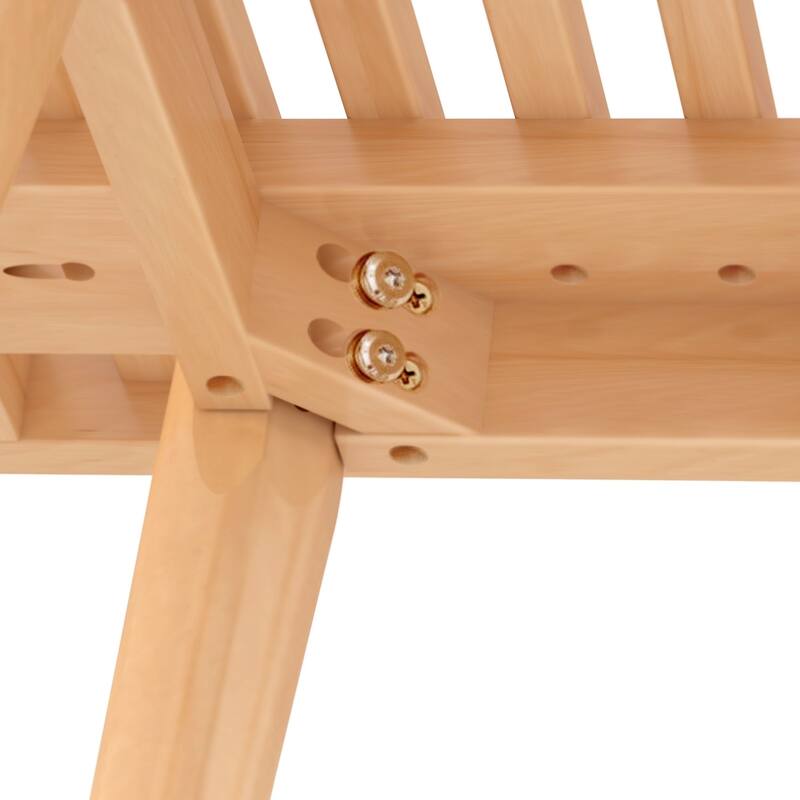 Plank and Beam Mid Century Modern Wood Square Bench
