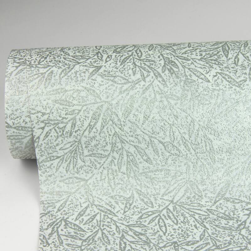 Advantage Sayuri Silver Leaf Trail Wallpaper - 20.9in x 396in x 0.025in - 20.9in x 396in x 0.025in