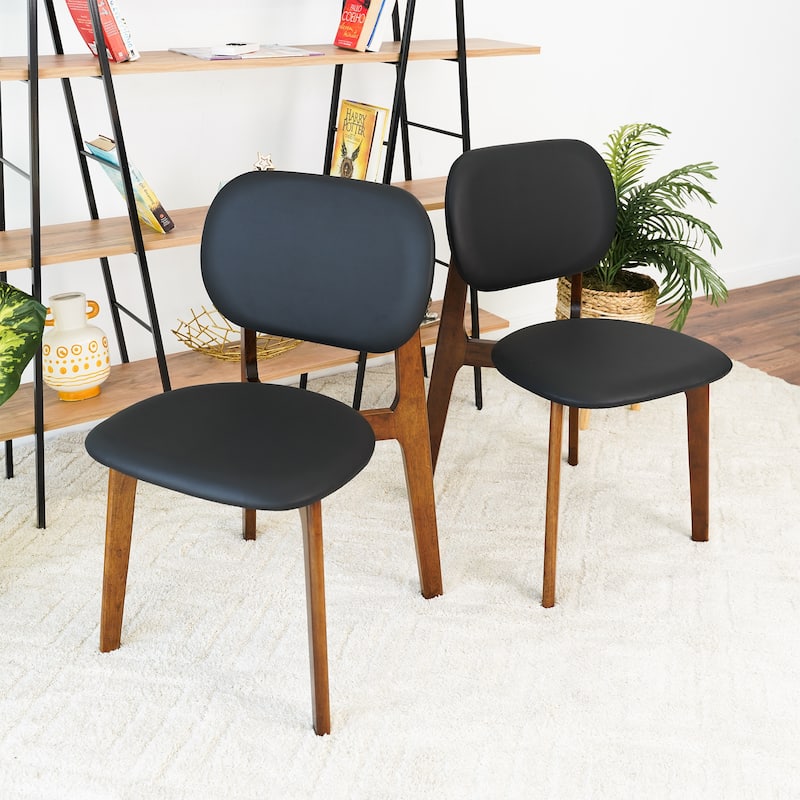 Buford Contemporary Dining Chairs Vegan Leather ( Set of 2)