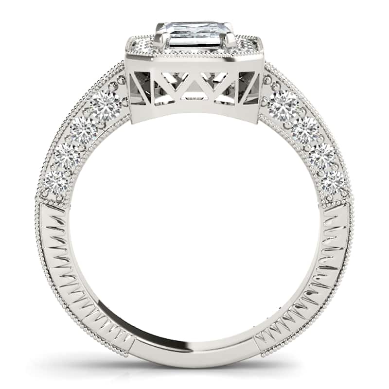 Auriya 14k White Gold Lab Grown Emerald Diamond Halo Engagement Ring 0.50 to 5.00 ct. tw. (F-G VS)