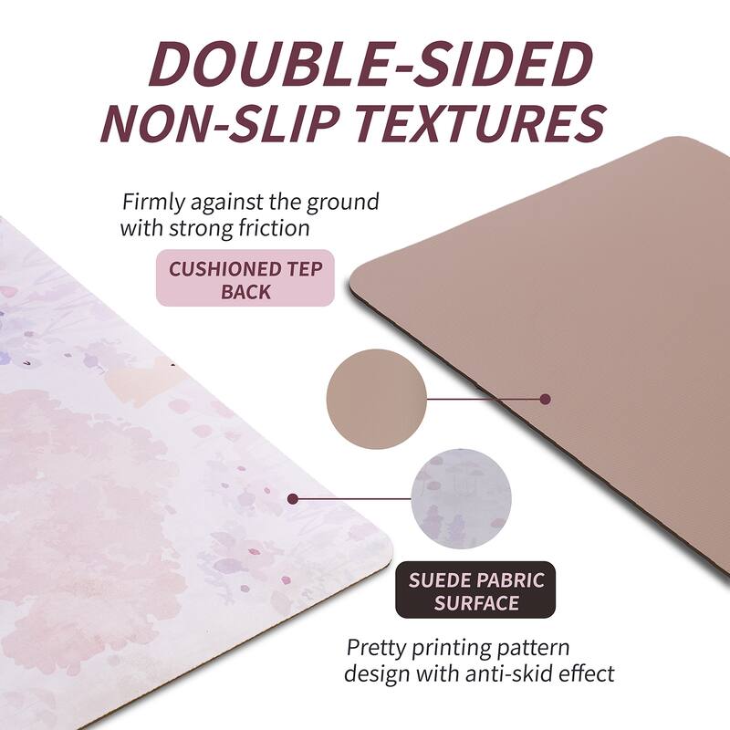 Printed TPE Yoga Mat, Non-Slip, 72"x24" for Pilates, Fitness