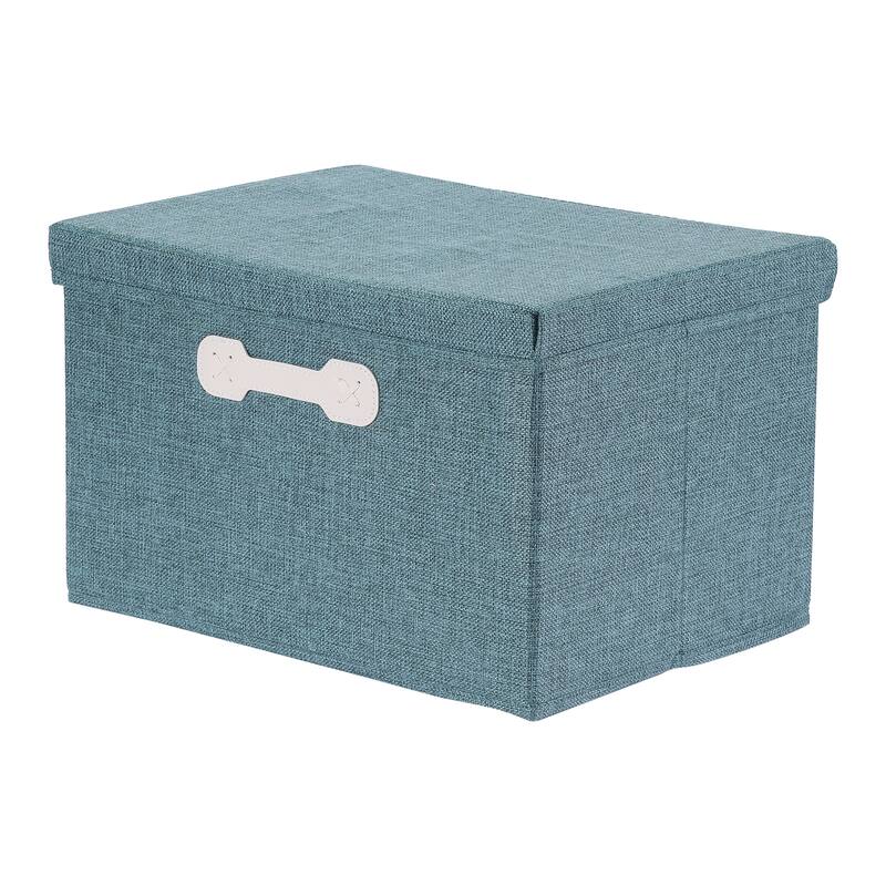 Storage Cube, Fabric Storage Bin with Lid and Handle for Shelves Closet, Collapsible Storage Basket for Organizing Clothes Books - Green - 16*12*9.5in