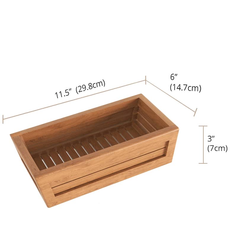 The Original Moa Teak Bathroom Guest Towel & Amenities Tray