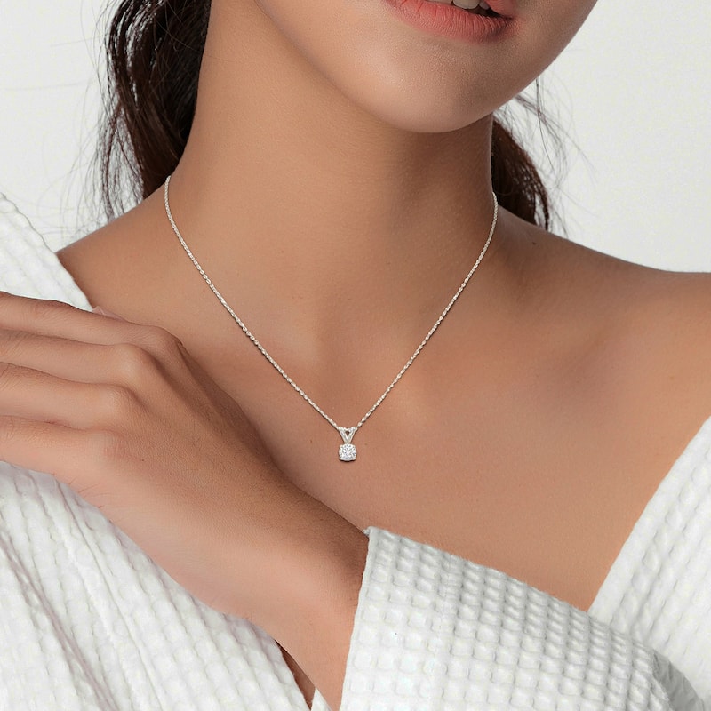 3/4ct TDW Lab-Grown Diamond Solitaire Pendant with Chain in Platinum - 18 in
