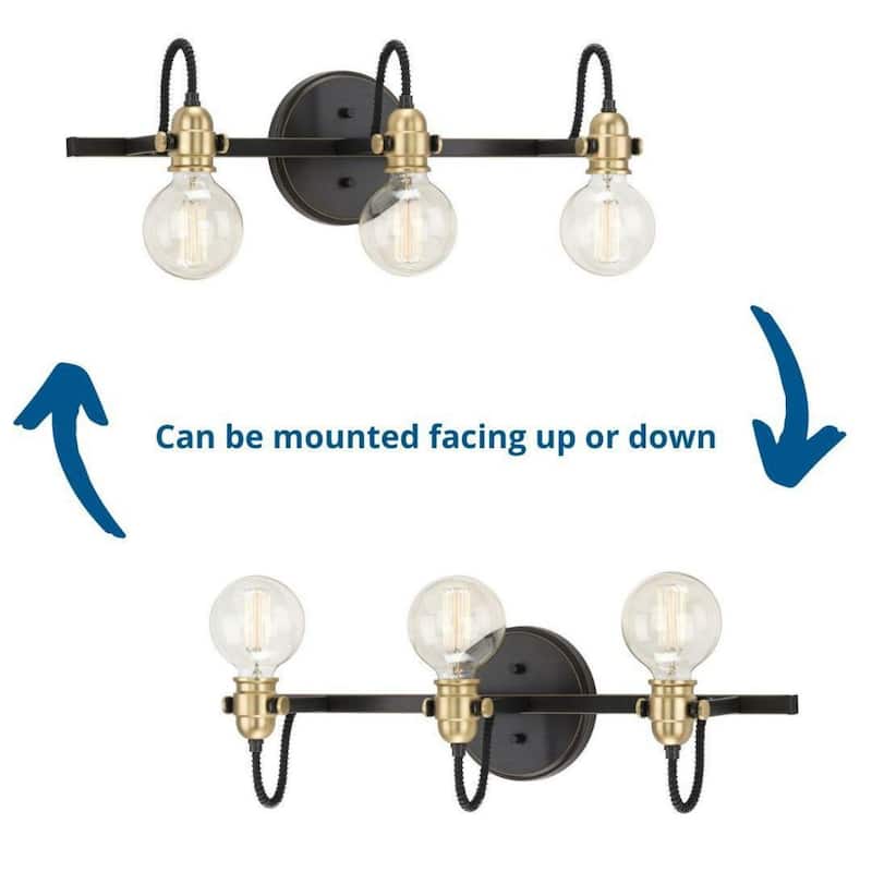 Axle Collection 3-Light Antique Bronze Vintage Bath Vanity Light - 3 Lights