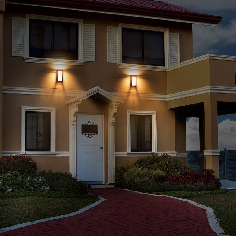 Lutec 1-Light Black Integrated LED Outdoor Wall Sconce with Dusk to Dawn Feature - 4.72 x 8.66 x 3.46