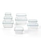 preview thumbnail 2 of 11, Glasslock Oven and Microwave Safe Glass Food Storage Containers 28 Piece Set Clear - 16 Piece Set