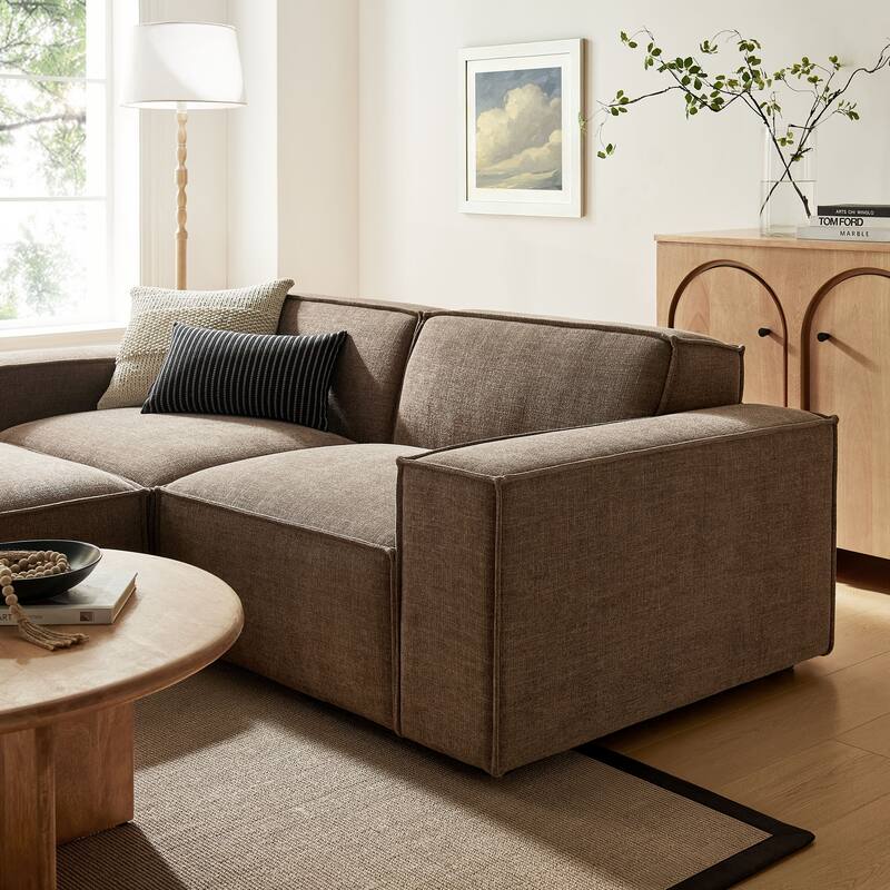 Restore 3-Piece Performance Fabric Upholstered Modular Loveseat with Ottoman
