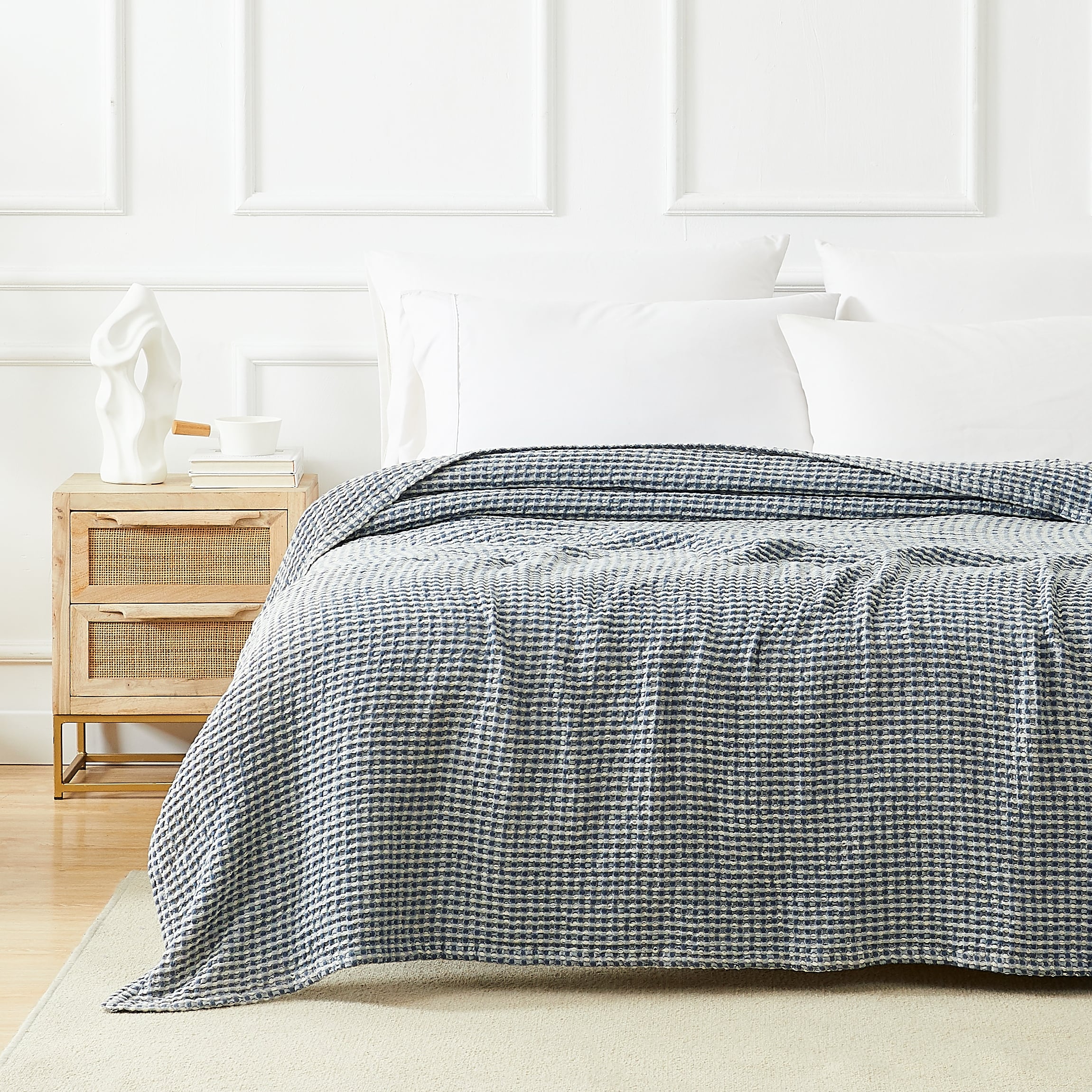 100 Cotton Waffle Weave Blanket Lightweight Washed Cotton Blanket for Spring Summer Bed Bath Beyond 40307961