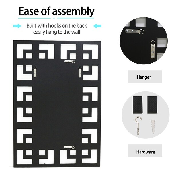 Large Retro Geometric Border Accent Wall Mirror - On Sale - Bed