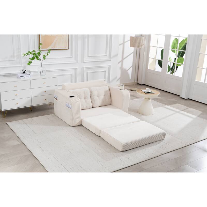 Convertible Sofa Bed, Expandable double Sofa Bed, 2 in 1 Convertible Sofa Bed, Fold Out Floor Couch with Pillows