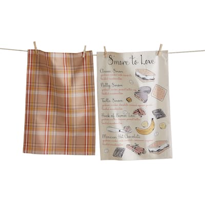 Smore To Love Dishtowel Set of 2 Multicolor Cotton Kitchen Towels Summer Kitchen Textiles Machine Wash 26x18 inches