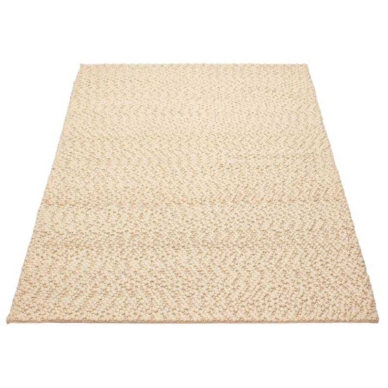 ECARPETGALLERY Braid weave Sienna Cream Wool Rug - 5'3 x 7'7