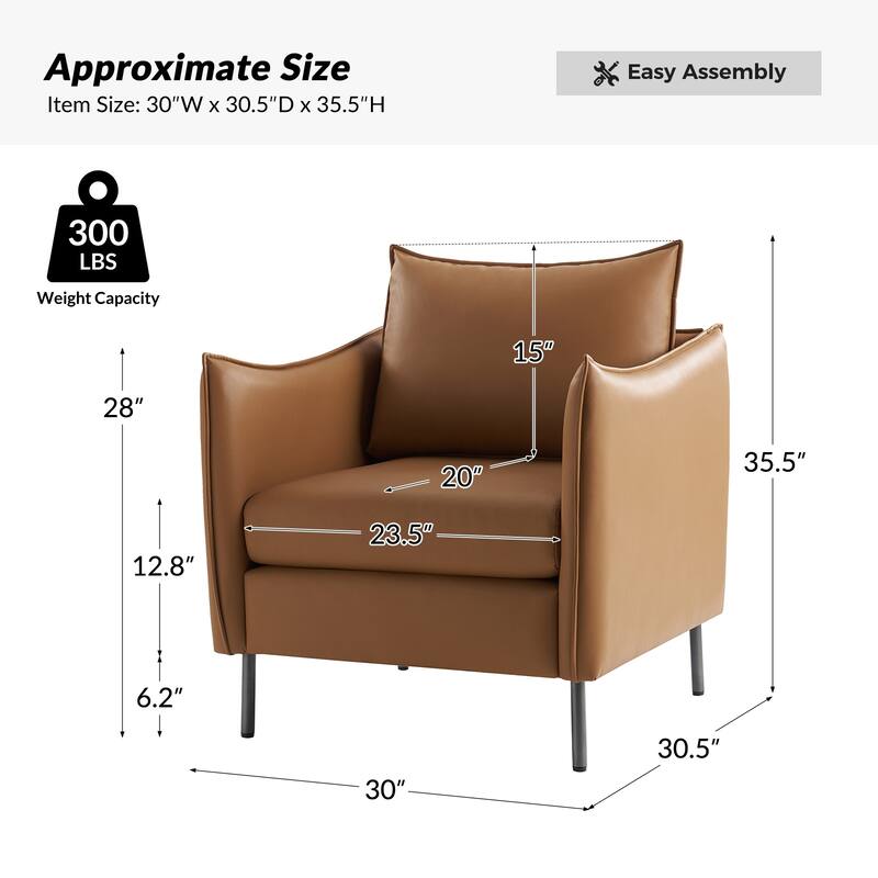 Christopher Modern Anti-scratch Fabric Armchair with Black Metal Legs by HULALA HOME