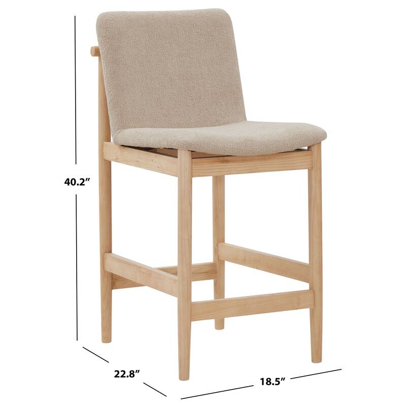 SAFAVIEH Couture Abriella Boucle 26-inch Counter Stool - 19Wx23Dx40H - Oatmeal/Natural