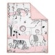 preview thumbnail 3 of 8, Lambs & Ivy Happy Jungle Pink/White Safari Nursery 5-Piece Crib Bedding Set
