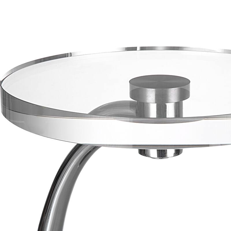 Uttermost Waveney 12" Wide Modern Sophisticated Crystal Top Side Drink