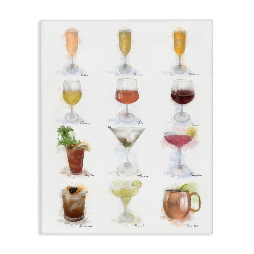 Stupell Soft Artisanal Cocktails Menu Canvas Wall Art Design By Matthew Piotrowicz