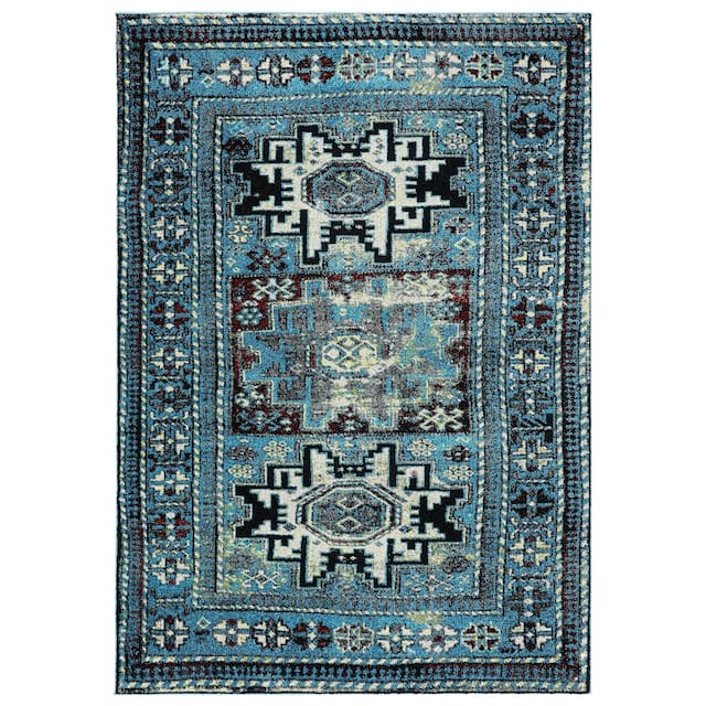 SAFAVIEH Vintage Hamadan Gody Oriental Distressed Rug - 2'3" x 6' Runner - Light Blue/Black