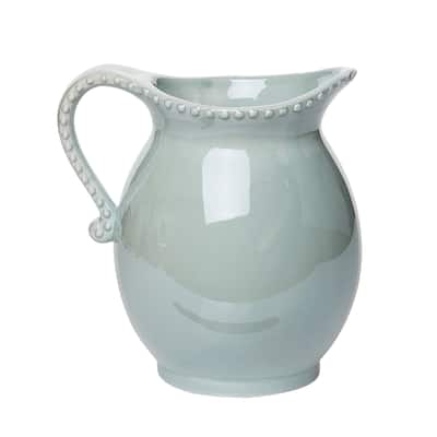 Transpac Ceramic 8.25 in. Off-White Everyday Pitcher