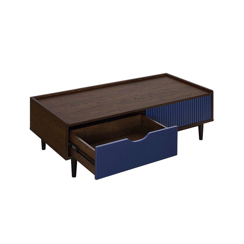 Manhattan Comfort Duane Modern Ribbed Coffee Table Set