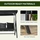 preview thumbnail 7 of 16, Outsunny 3-Seat Patio Swing Chair, Outdoor Canopy Swing Glider with Cushion with 3 Throw Pillows & Adjustable Shade for Porch