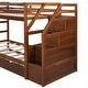 preview thumbnail 10 of 13, Multifunctional Twin Over Twin Wooden Bunk Bed with Twin Size Trundle and Staircase