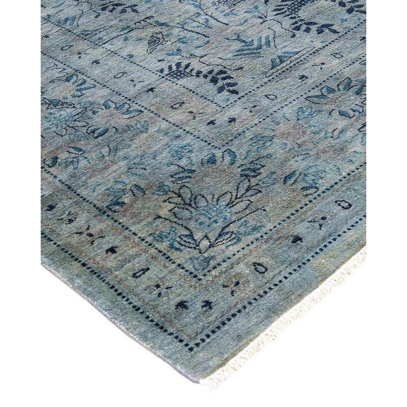 Fine Vibrance, One-of-a-Kind Hand-Knotted Area Rug - Gray, 8' 1" x 10' 2" - 8' 1" x 10' 2"