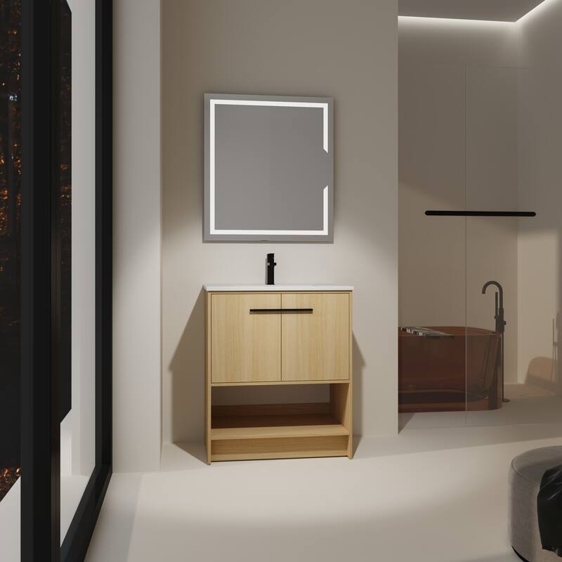 30" Bathroom Vanity with Ceramic Sink