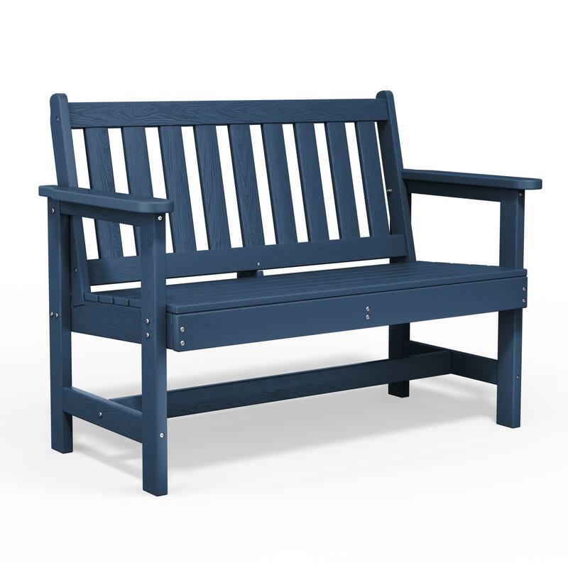 Outdoor 2-Person Garden Bench 42.92-in W x 35.83-in H - Navy